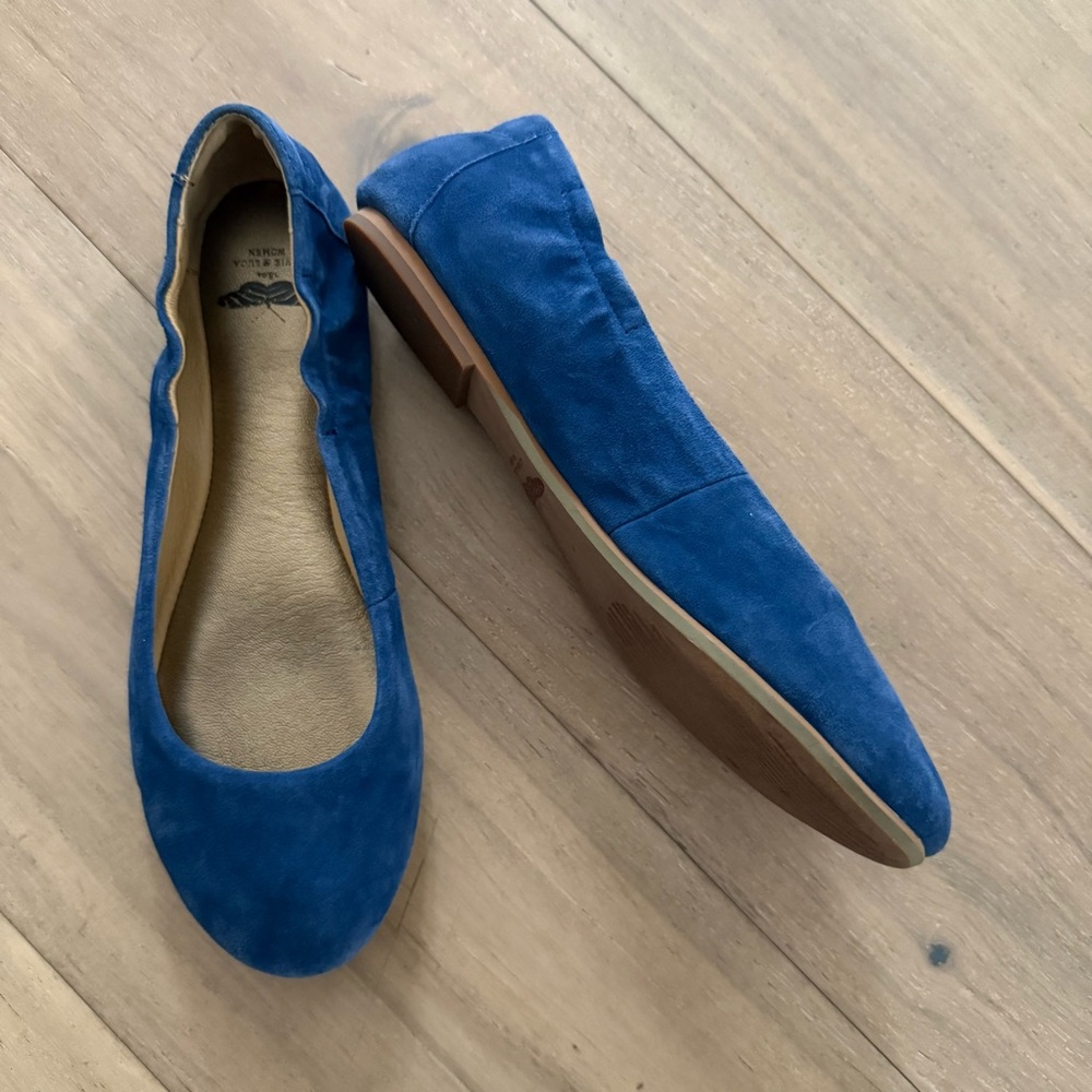 Livie & Luca Women’s 7 Shoes Vibrant Blue Kid Suede Ballet Flats